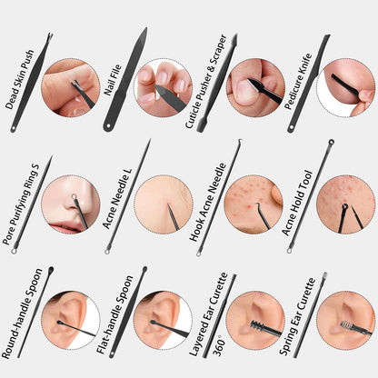 High quality stainless steel nail care tools arranged