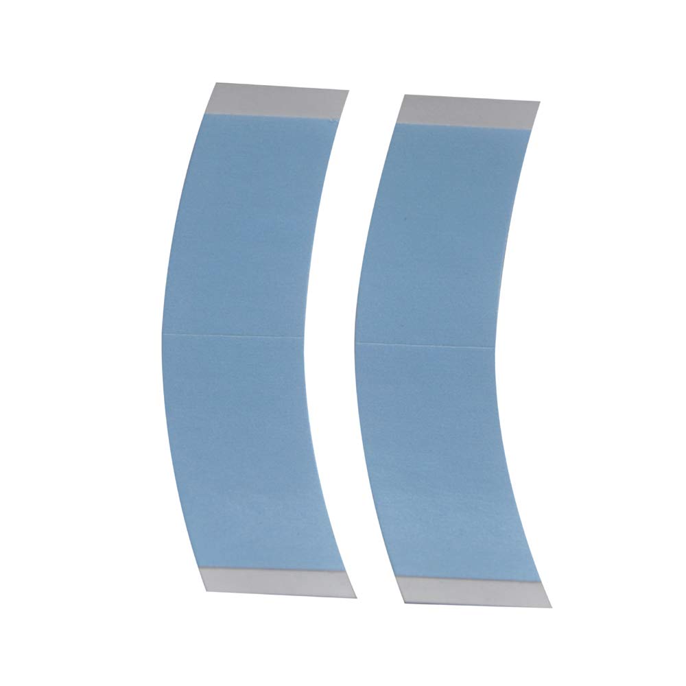 Thirty six pieces of double sided clear hair patch tape strips with blue liners