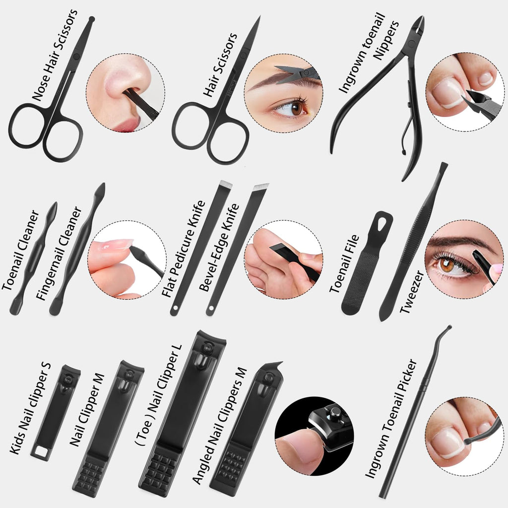 Close up of Minkinh manicure kit professional clipper blades