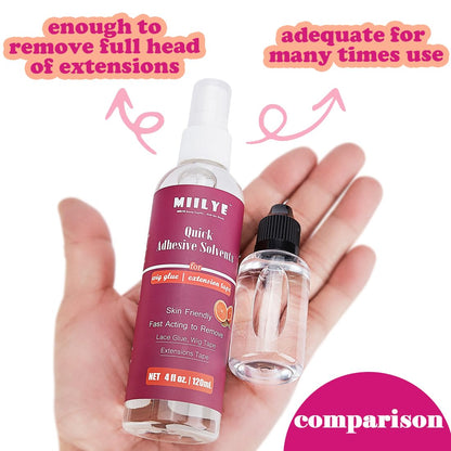 MIILYE professional extension tape remover bottle showcasing the four ounce volume marking