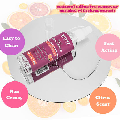 MIILYE citrus infused fast acting wig adhesive cleaner bottle details