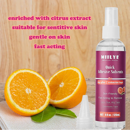 MIILYE double sided extension tape residue remover liquid formula bottle display