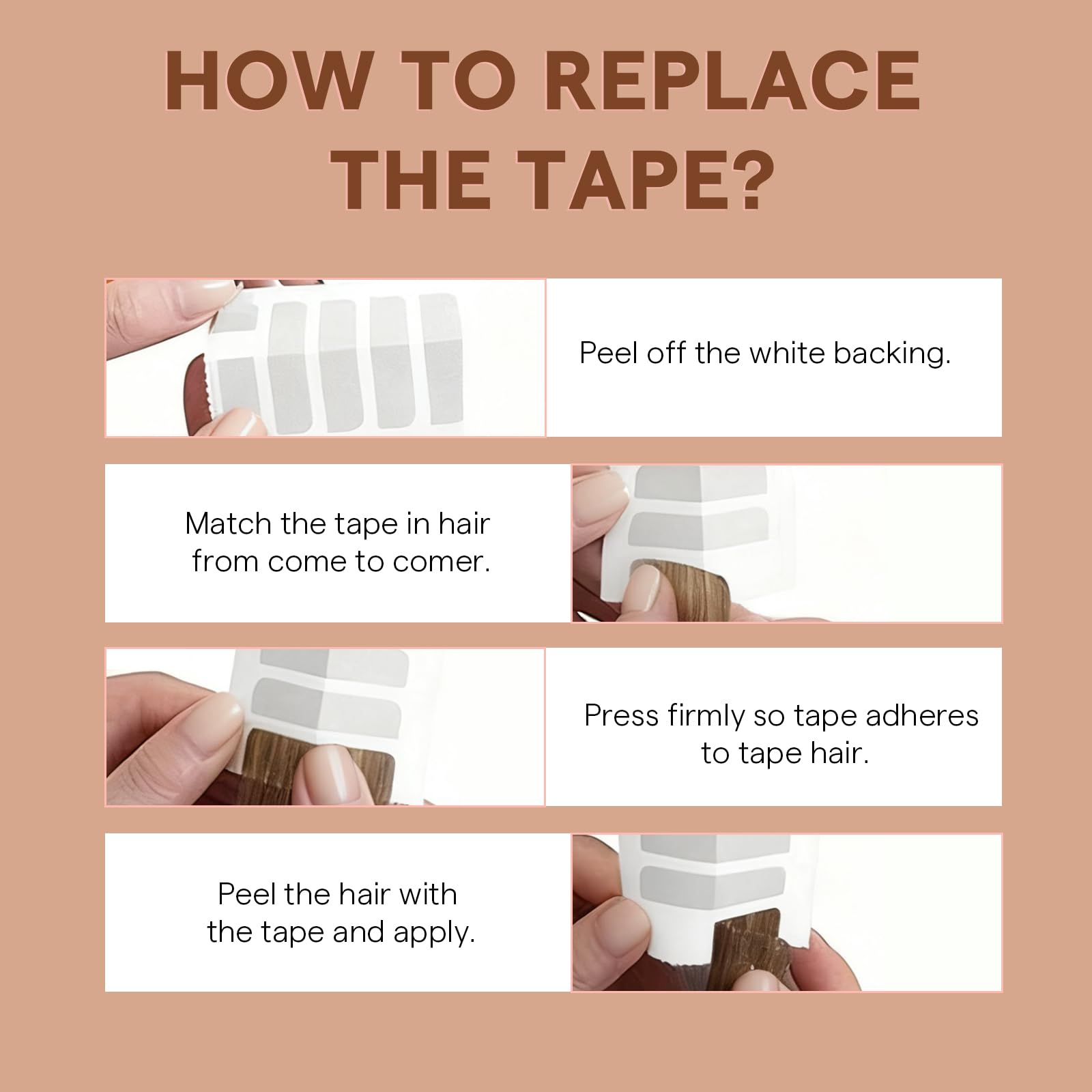 Waterproof Clear Invisible Hair Extension Tape Sheet Close Up