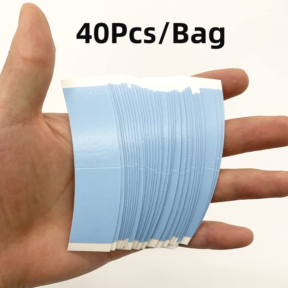 Clear double sided wig adhesive strips with matte finish for seamless hairpiece bonding