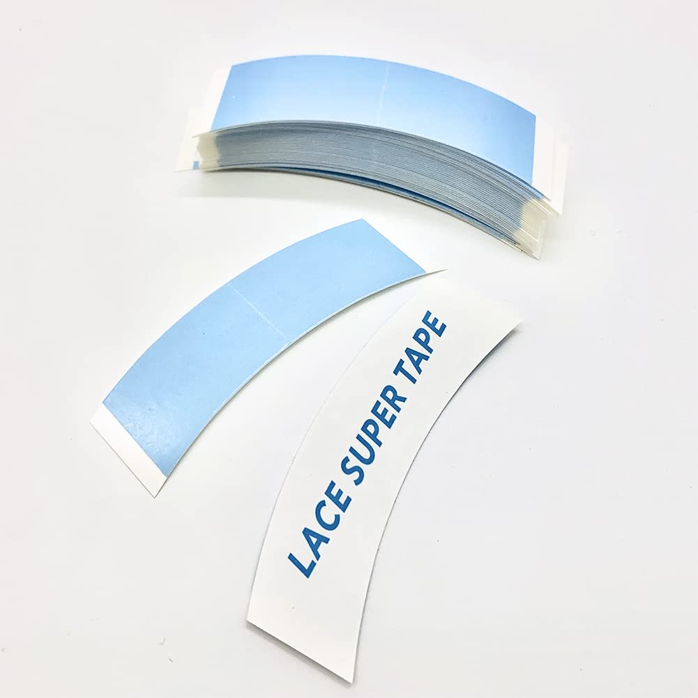 Strong hold transparent lace frontal tape strips for extended wear hairpieces