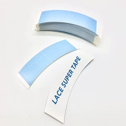 Strong hold transparent lace frontal tape strips for extended wear hairpieces