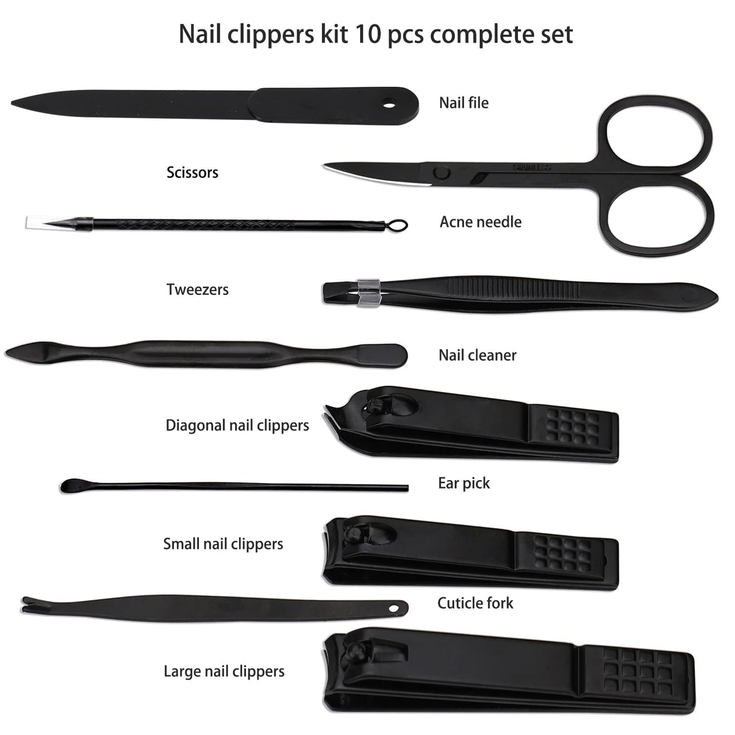 Glamne portable manicure kit in closed leather travel case