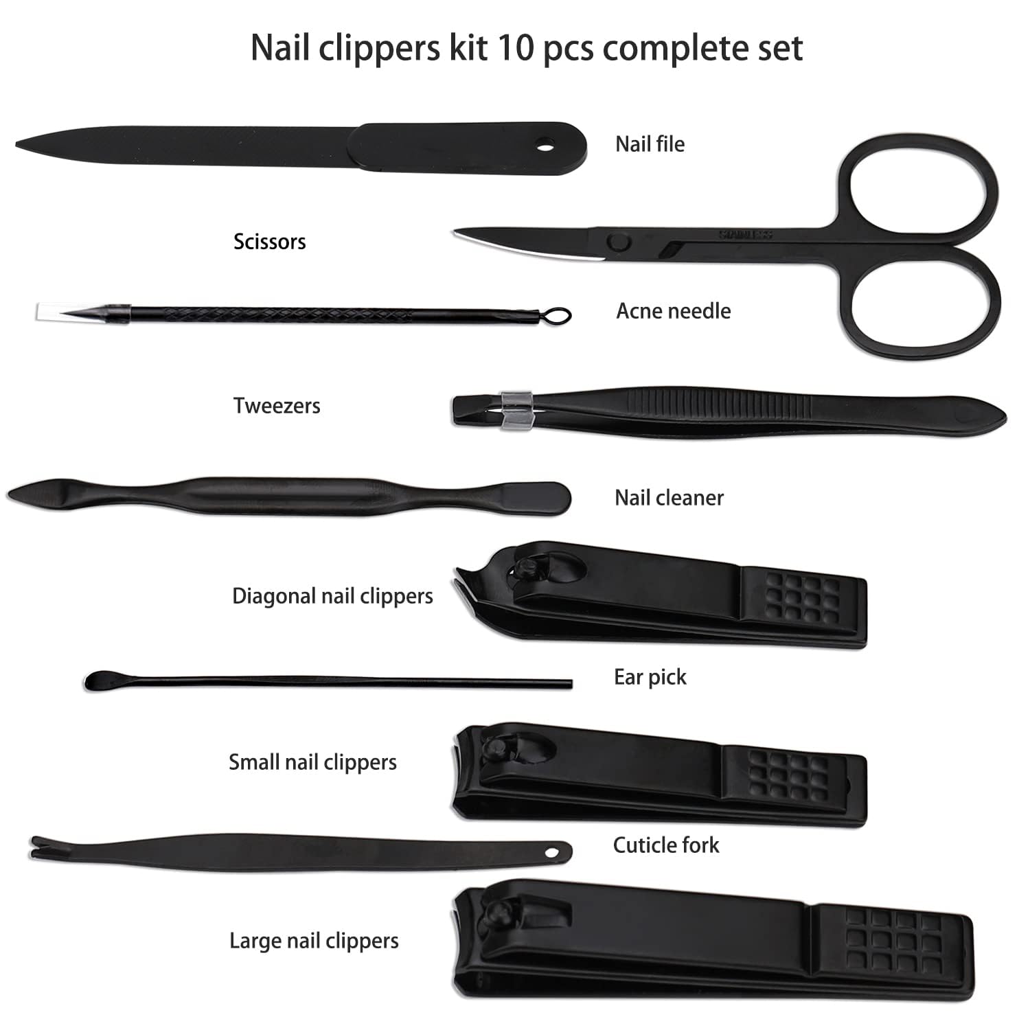 Glamne portable manicure kit in closed leather travel case