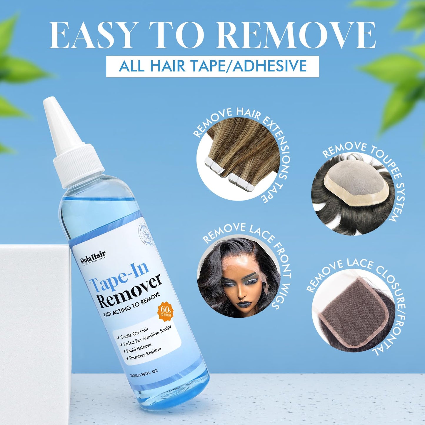 Dolahair extension adhesive solvent spray bottle cap and nozzle details