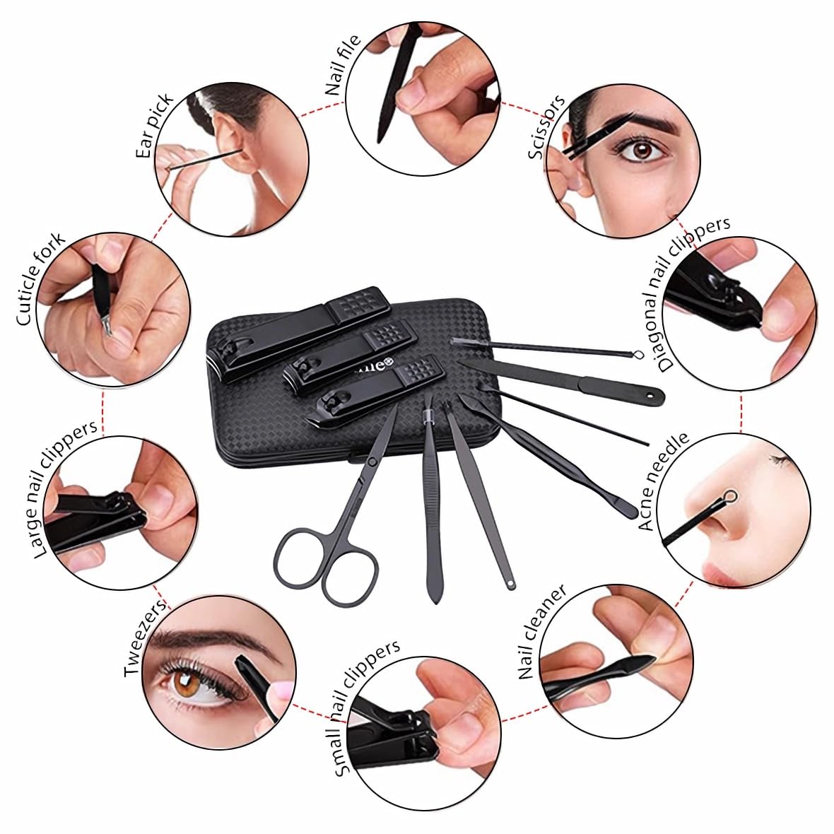 Professional nail clippers and beauty tools from Glamne set