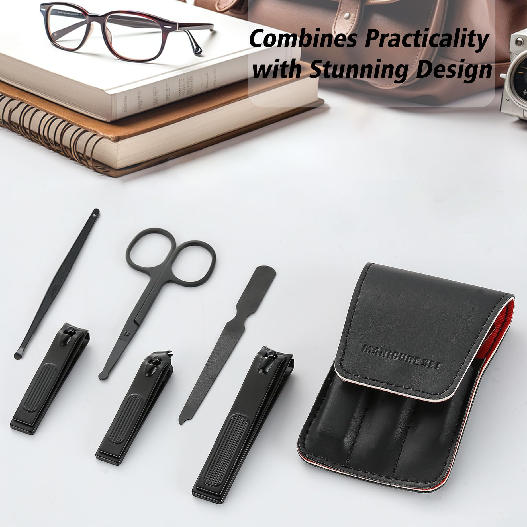 Stainless steel nail clippers and grooming tools set