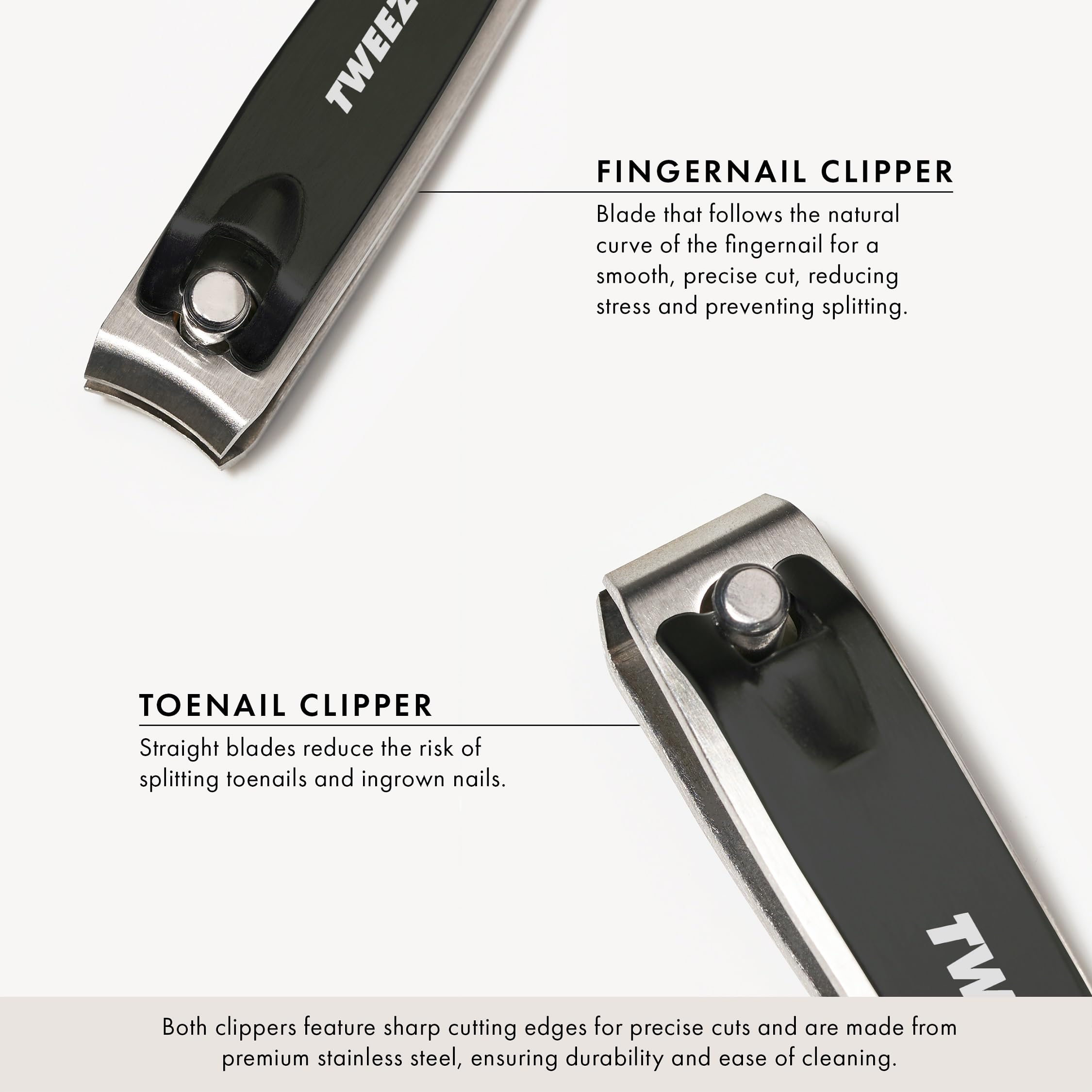 Tweezerman fingernail clipper with curved blade stainless steel