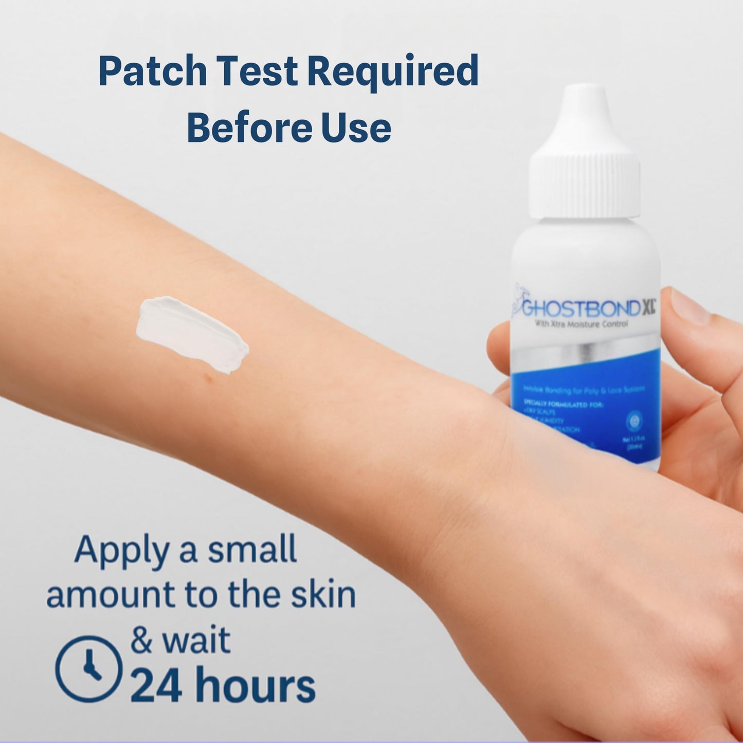 Authentic imported USA hair replacement liquid adhesive packaging detail