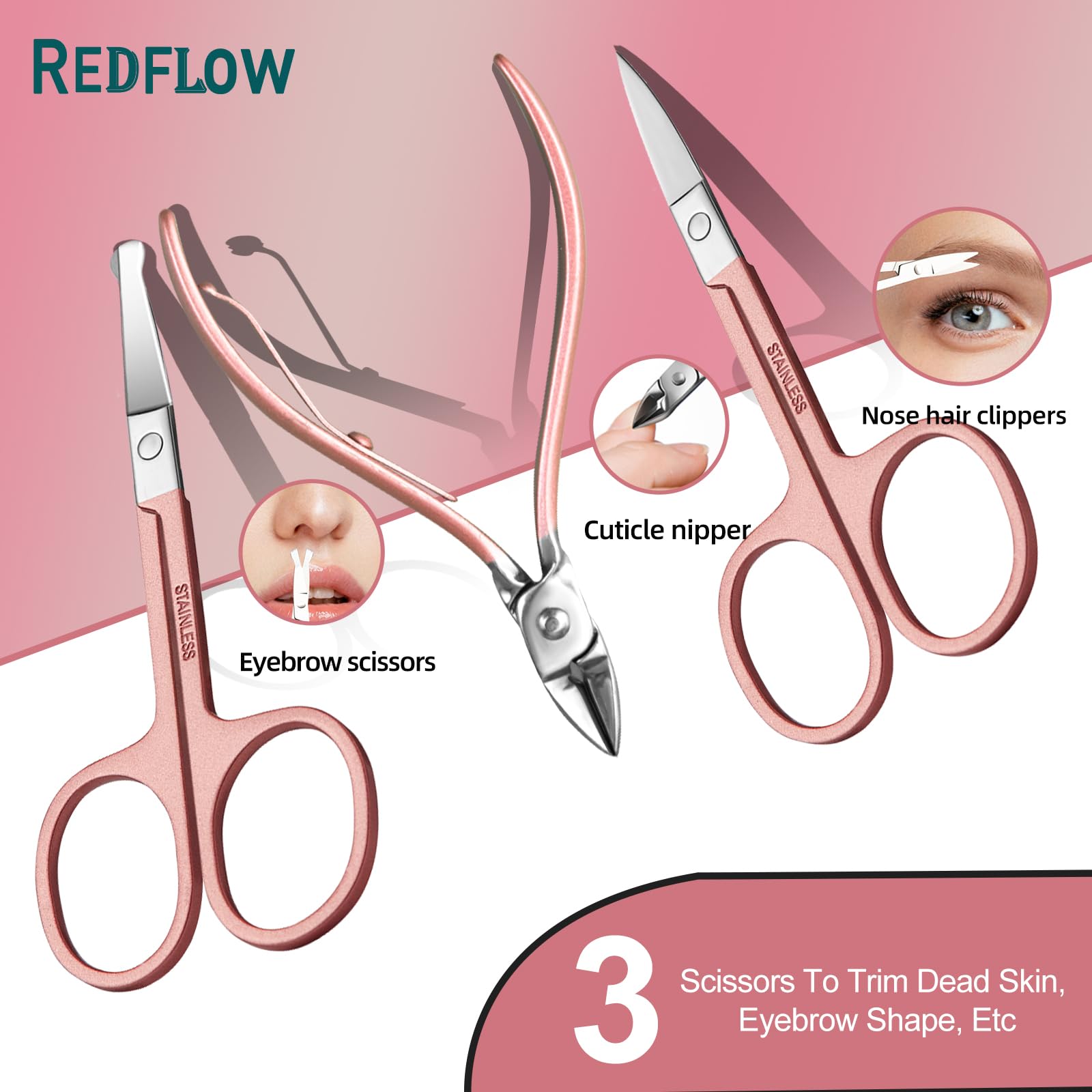 RedFlow stainless steel nail care set contents