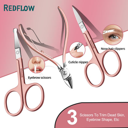 RedFlow stainless steel nail care set contents