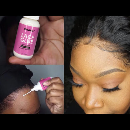 Dolahair wig glue remover bottle from the five piece kit designed for safe skin and lace cleanup.