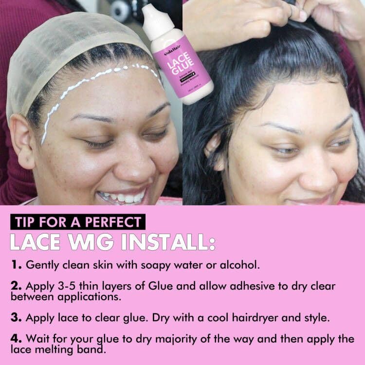 Dolahair hair wax stick for smoothing flyaways and taming edges during lace wig installation.