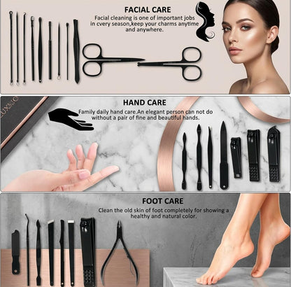 Minkinh manicure kit professional nail care tools arranged on surface