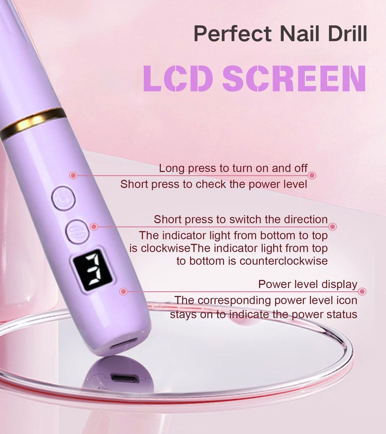 Karrong portable efile nail drill kit with accessories