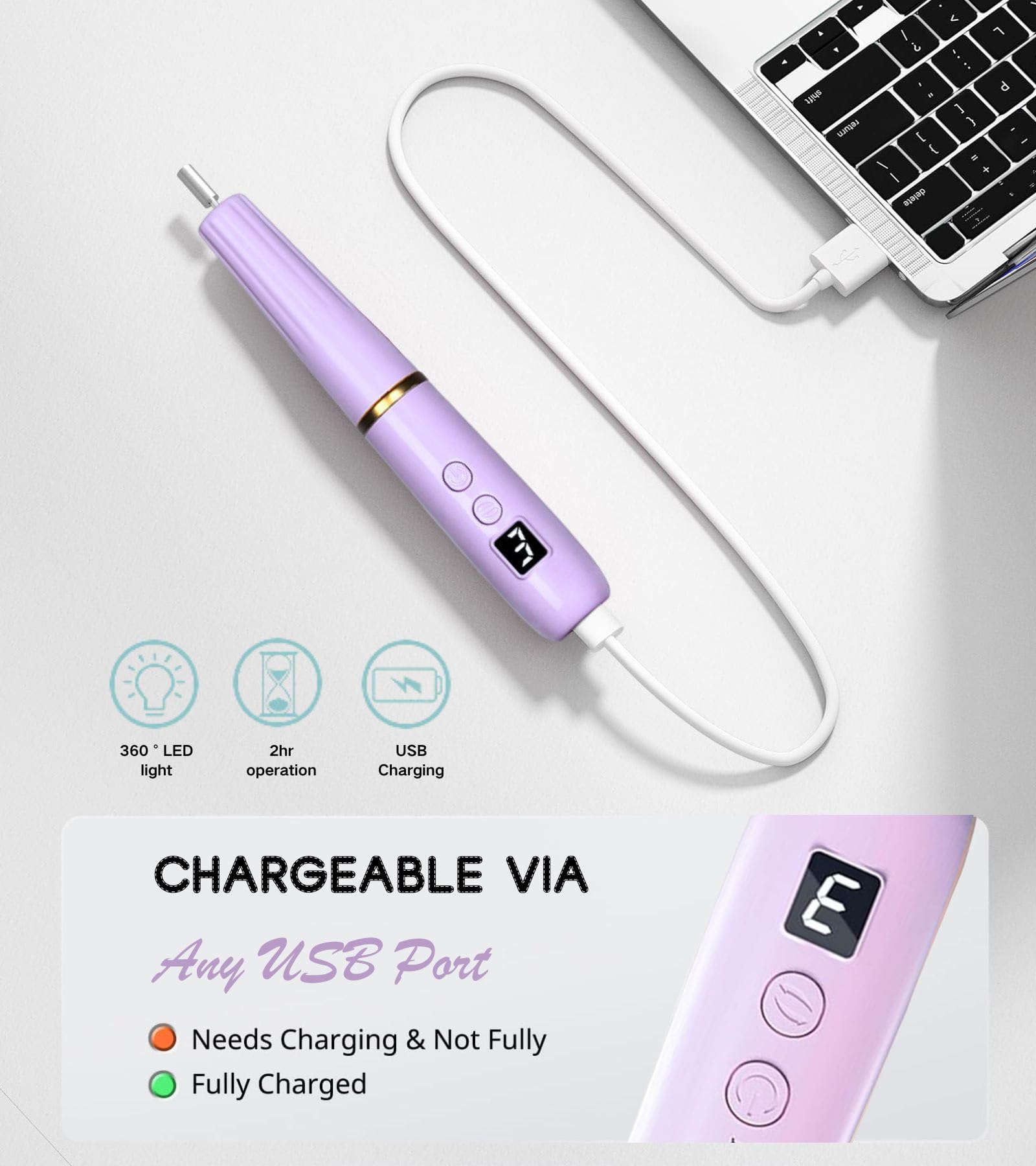 Rechargeable manicure pedicure tool set for professional nail care