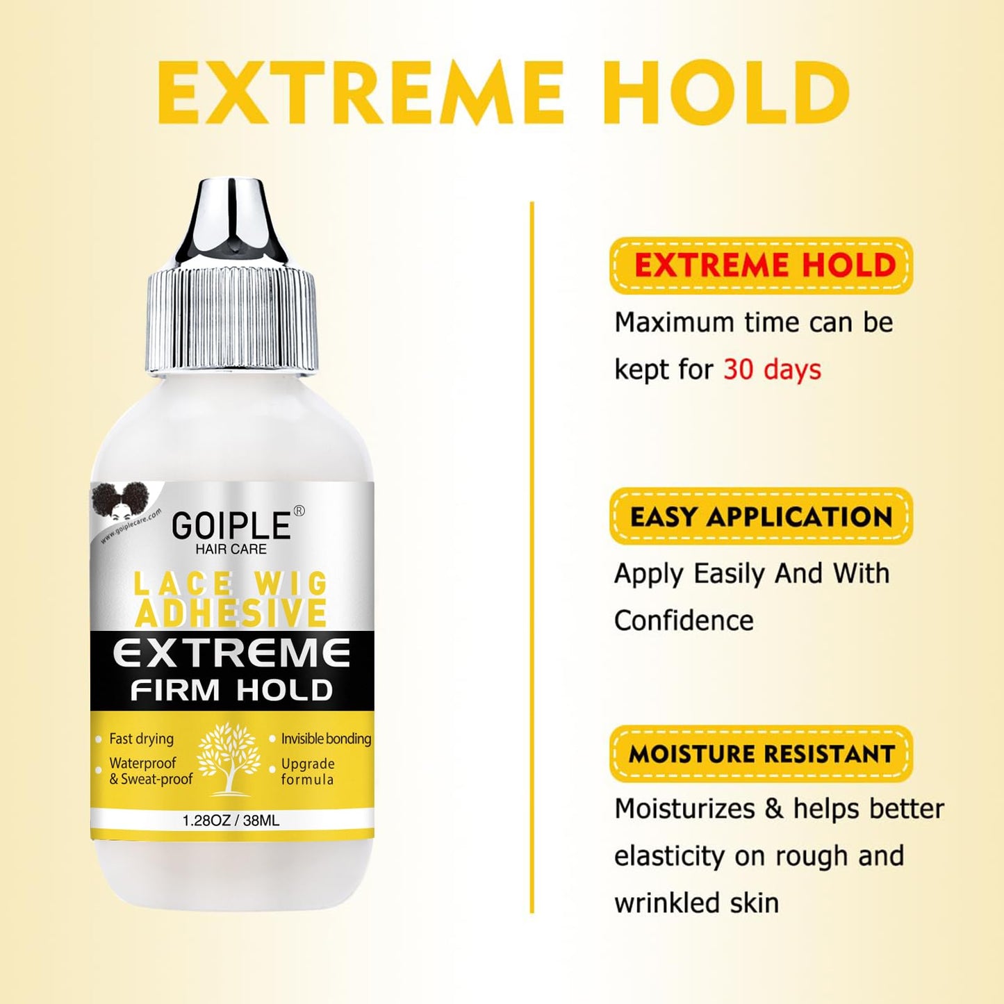 Goiple lace adhesive liquid remover bottle with precision nozzle application