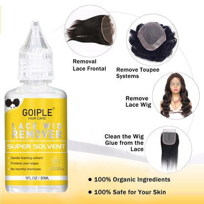 Goiple strong hold wig glue clear drying application on skin demonstration
