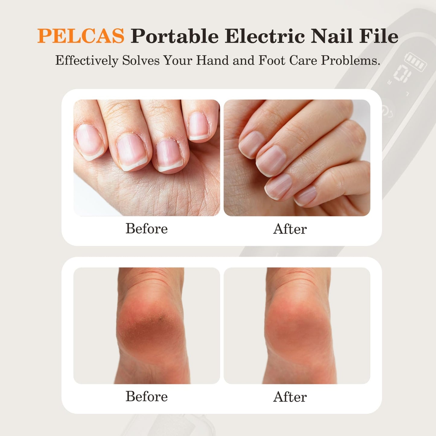 Pelcas nail drill with LED light display turned on