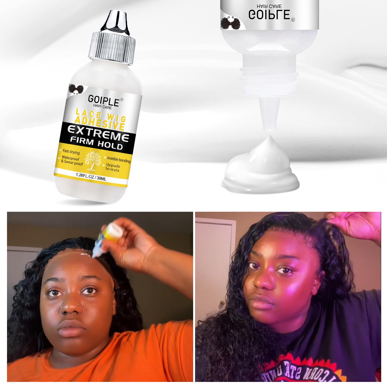 Goiple waterproof hair bonding adhesive for lace front wigs