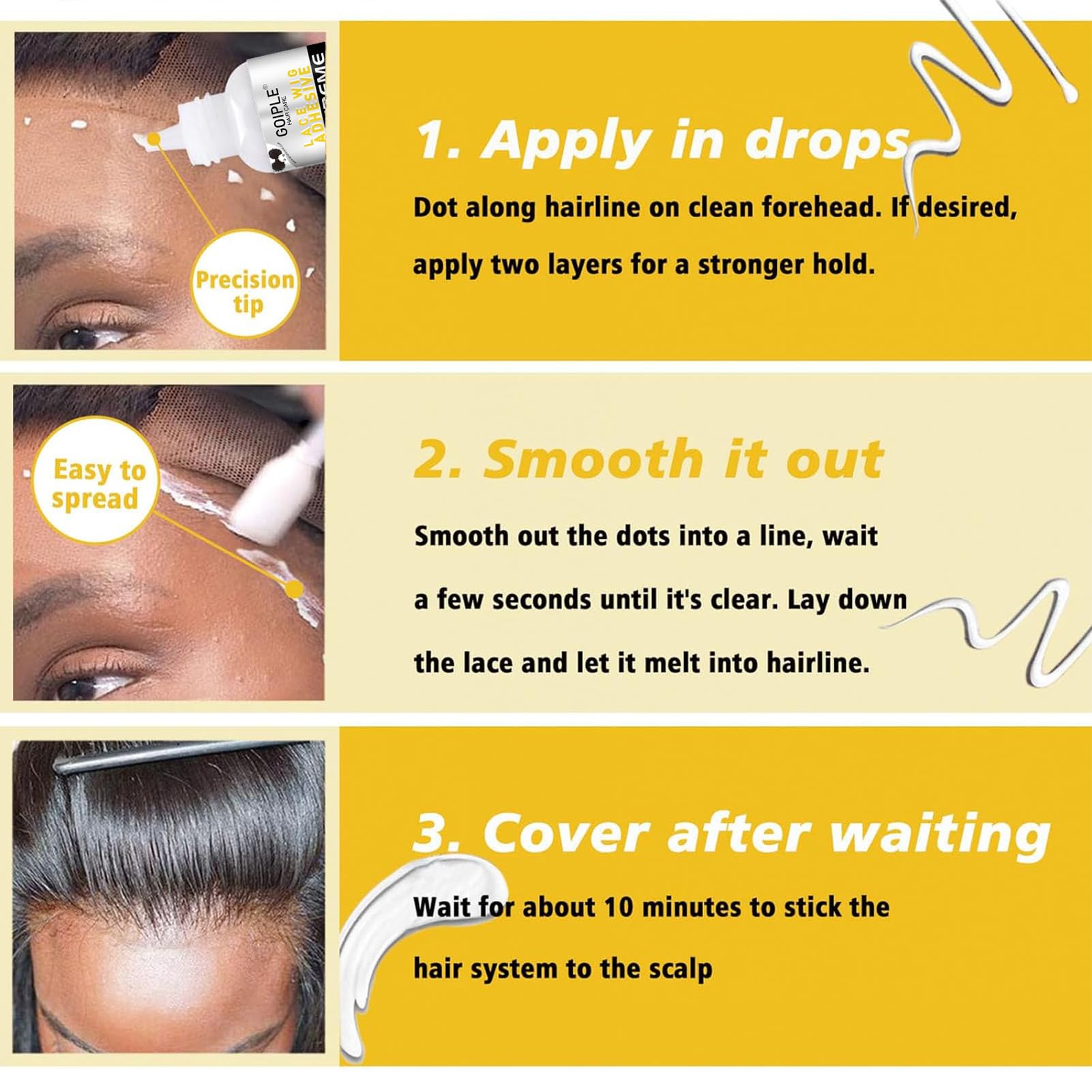 Goiple professional hair styling lace glue for men and women