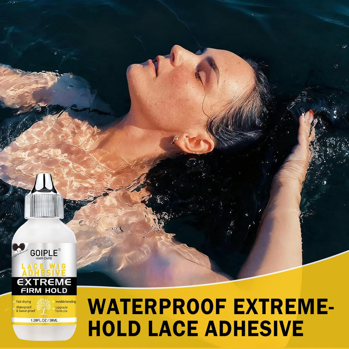 Goiple long lasting sweatproof wig adhesive bottle
