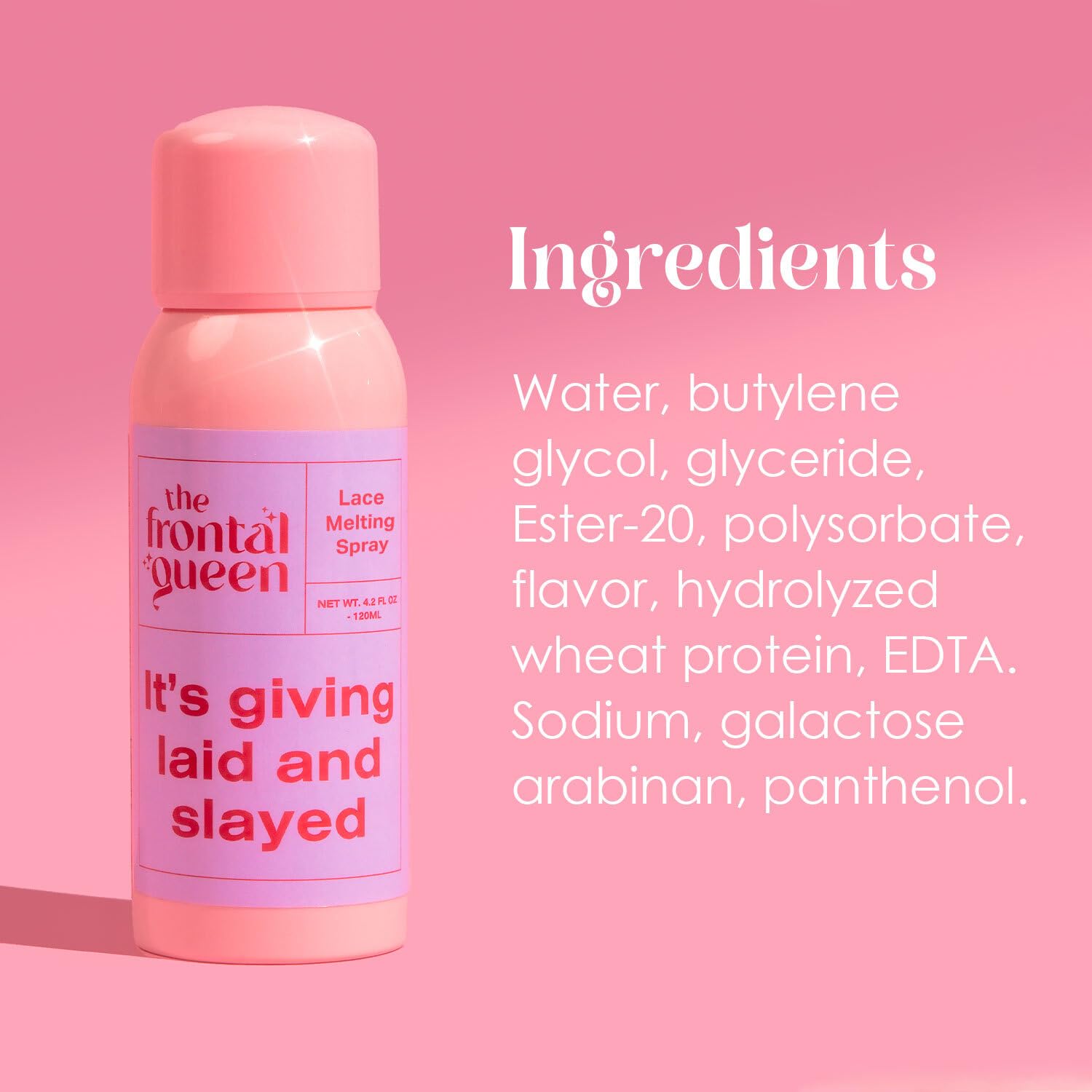 The Frontal Queen clear silicone based wig adhesive spray close up