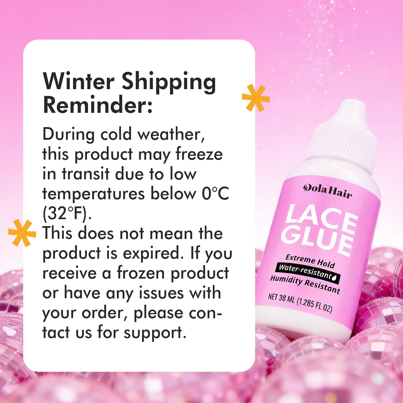 Close up of the application nozzle on the waterproof hair adhesive bottle designed for precise placement.