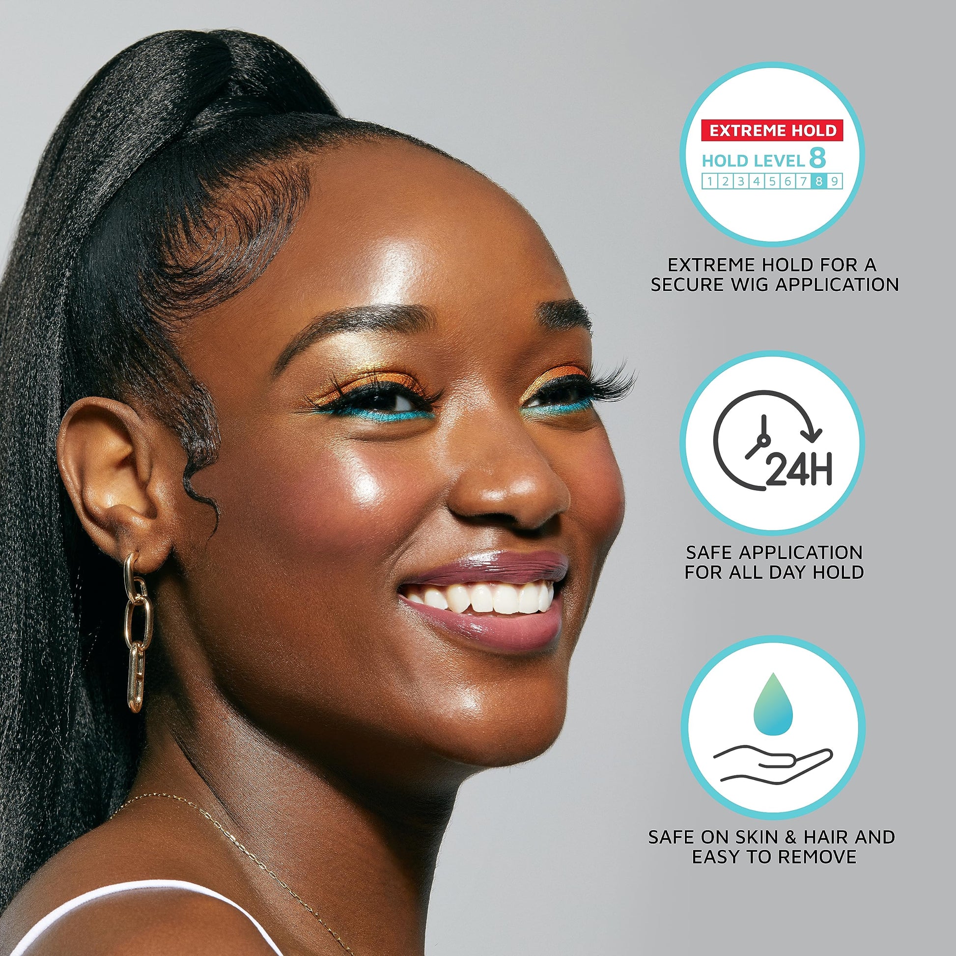 Safe on skin and hair protective panthenol infused wig adhesive mist
