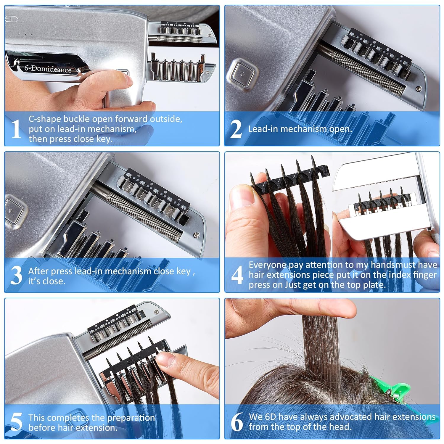 Professional salon 6D-3 hair extension kit contents
