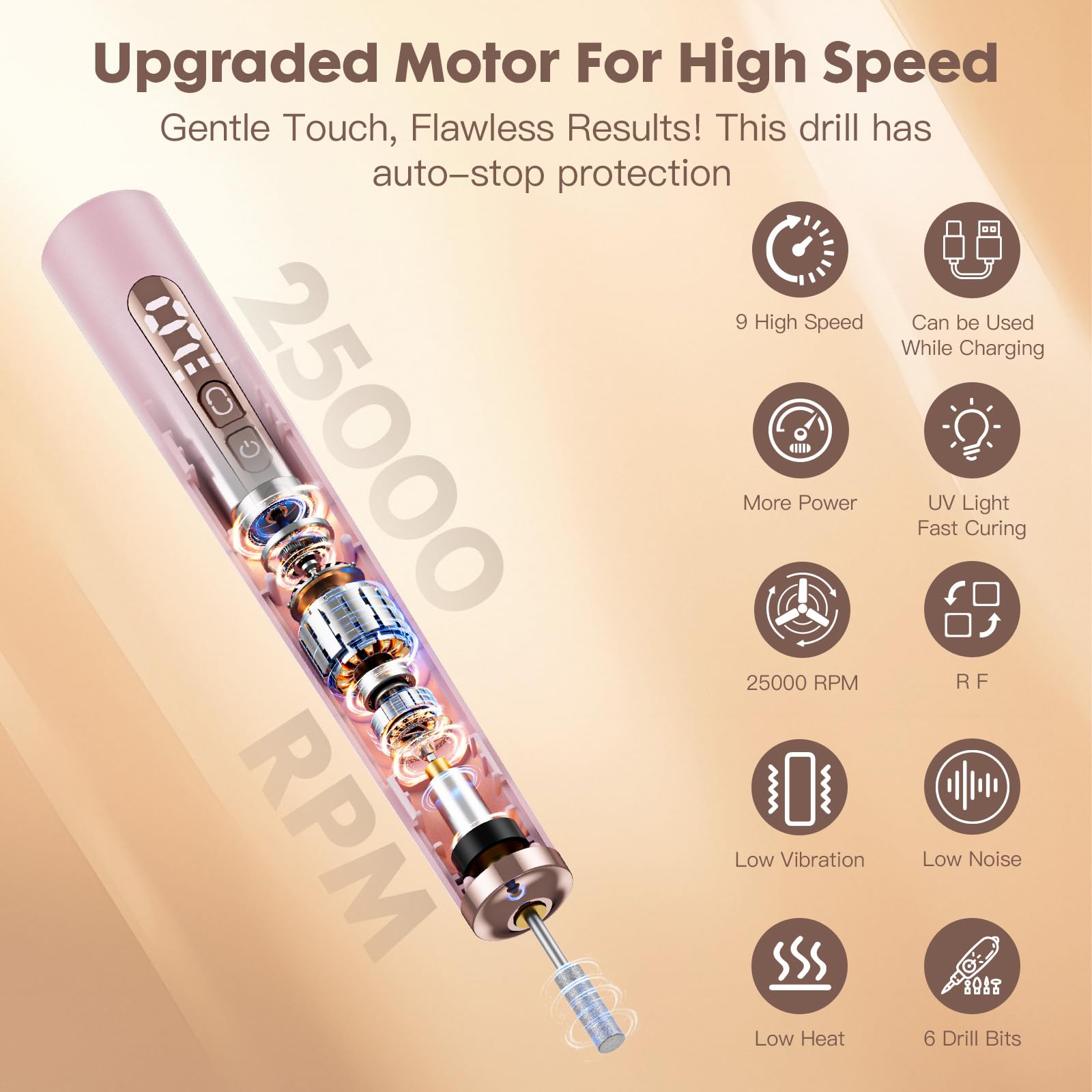 Integrated UV nail lamp feature on YenLove portable machine