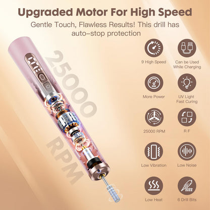 Integrated UV nail lamp feature on YenLove portable machine