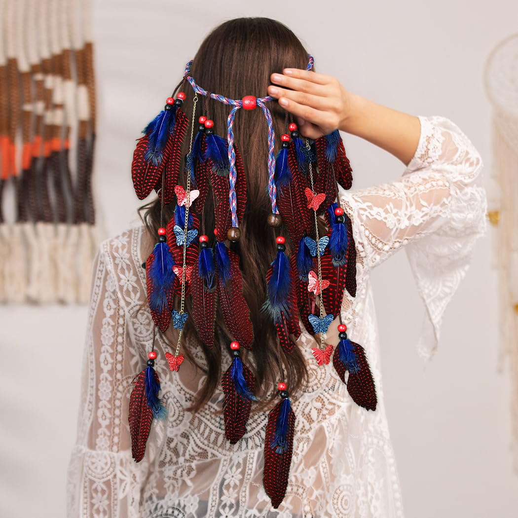 Handcrafted boho hair extension showing braided cord detail