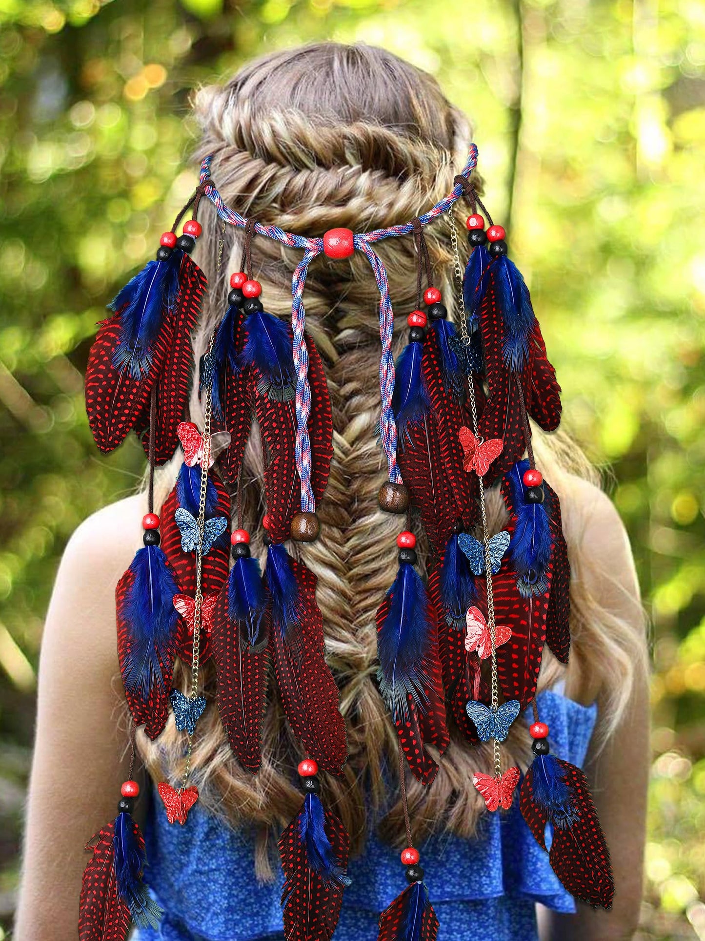 Boho style hair accessory displayed on a mannequin