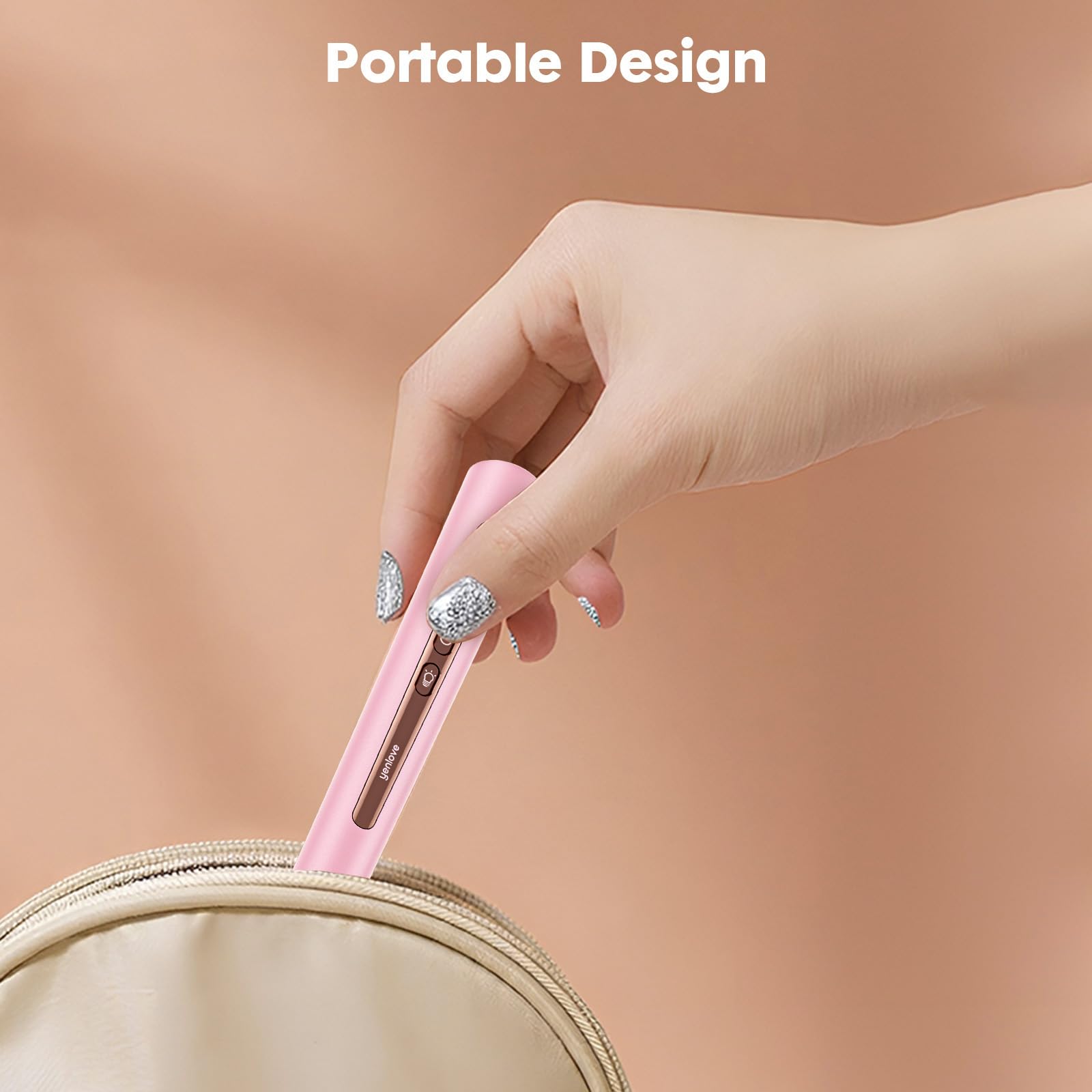Ergonomic handheld view of YenLove cordless nail file
