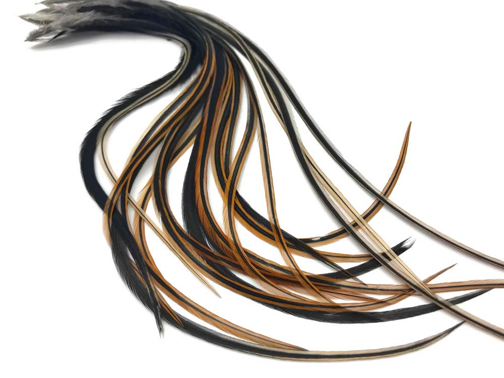 Whiting Farms rooster feathers showing natural furnace pattern