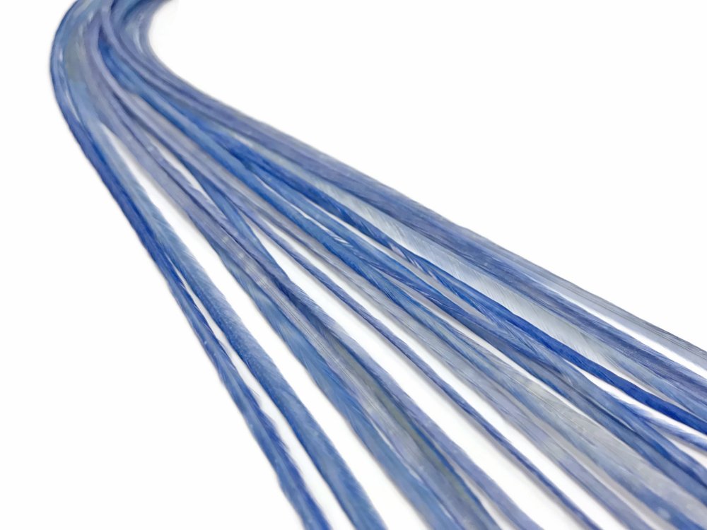 Set of 6 premium light blue hair extension feathers for styling