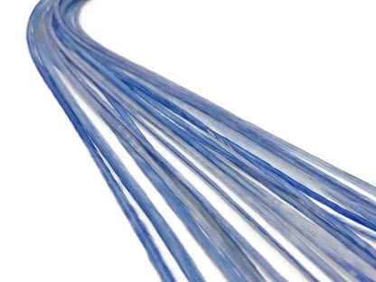 Set of 6 premium light blue hair extension feathers for styling