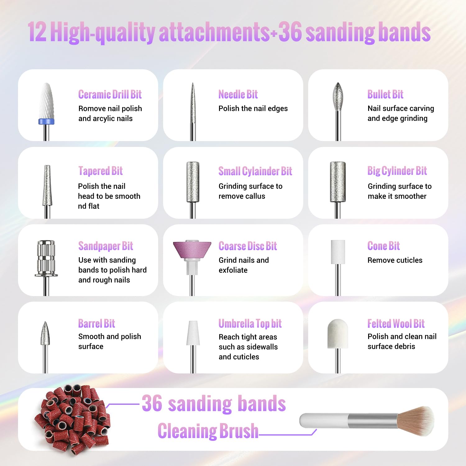 Golden portable electric nail drill for manicure and pedicure