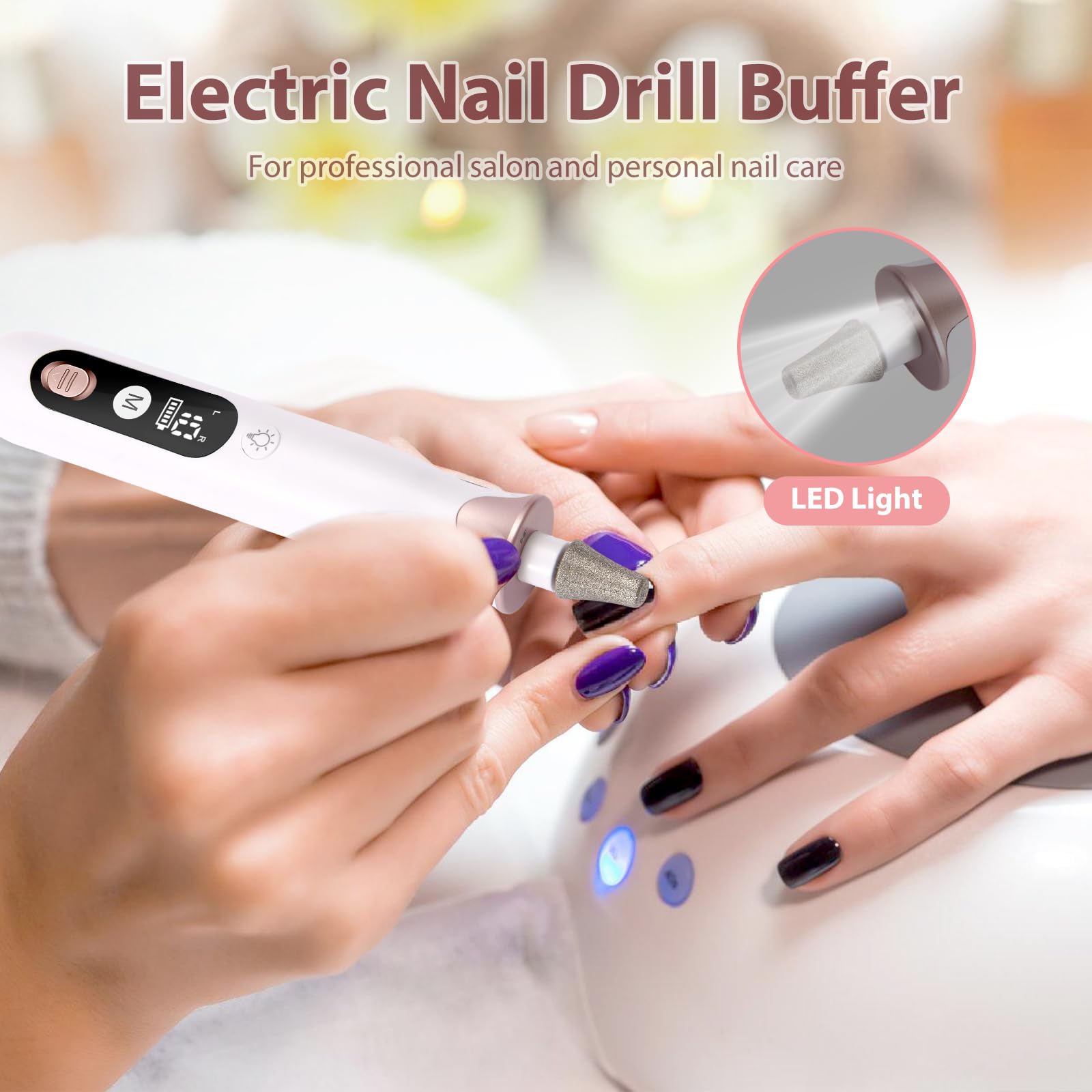 Zaboul professional electric nail file set with assorted drill bits