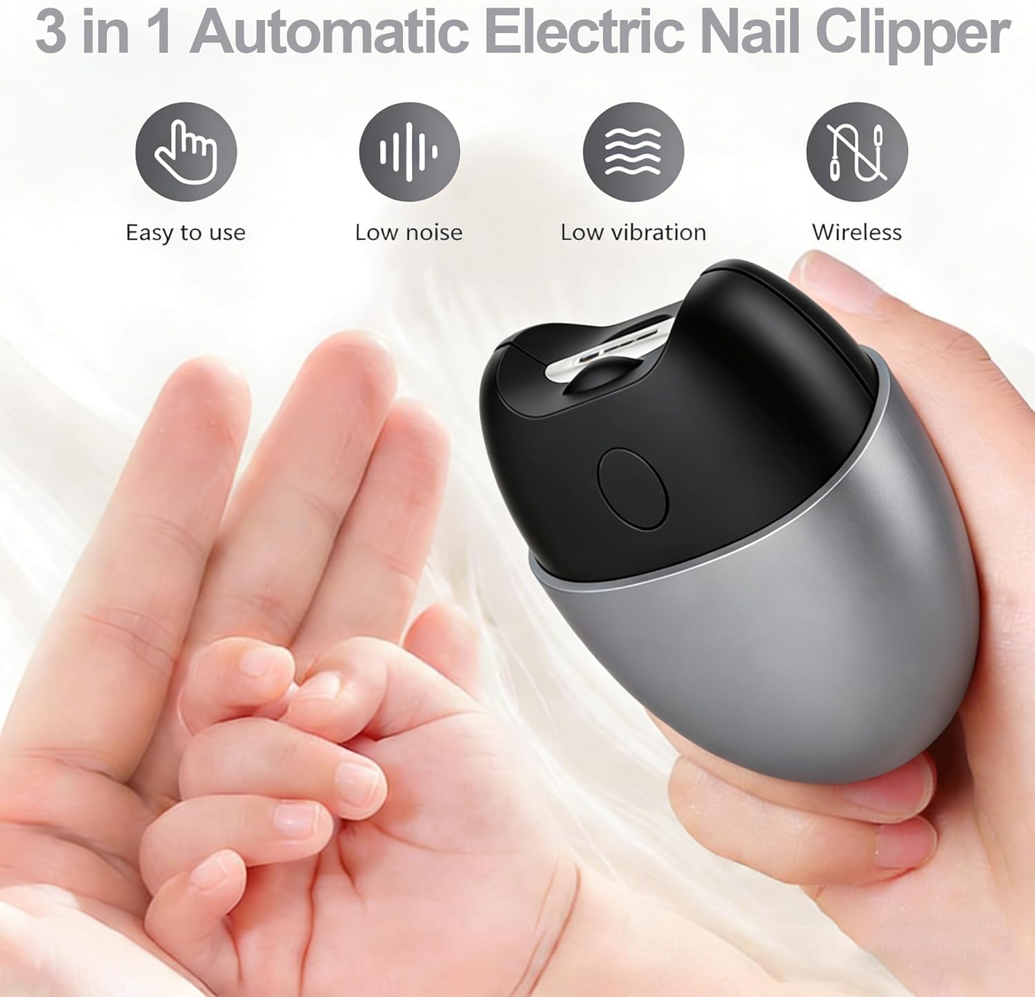 Fodeuxp electric nail clipper showing LED light feature