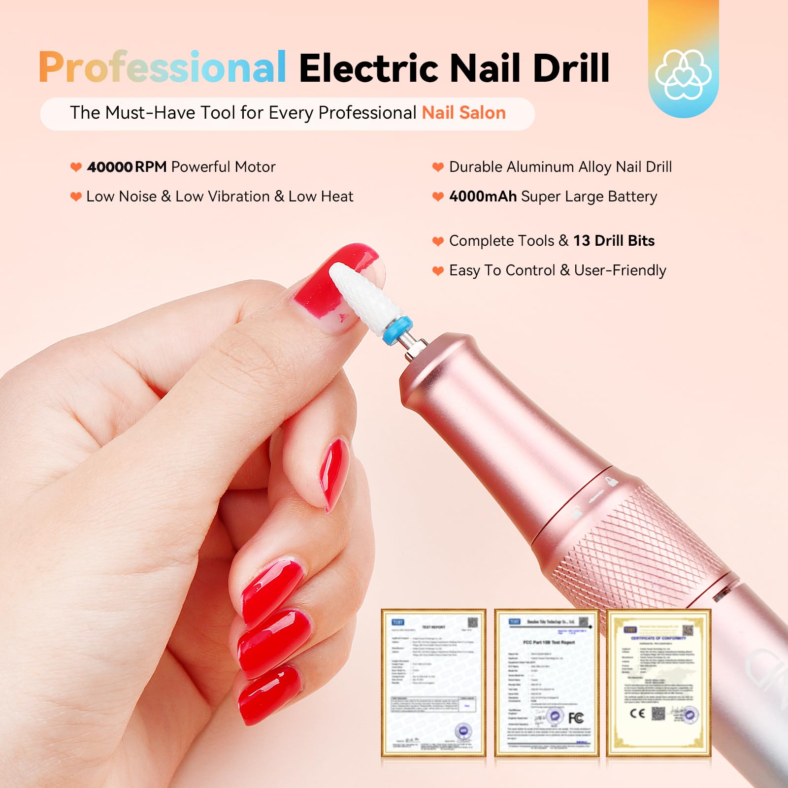Saviland portable rechargeable electric nail file package with sanding bands for acrylic removal