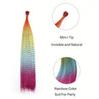 Straight rainbow feather hair extensions for cosplay