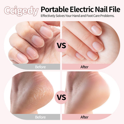 Pink rechargeable nail file machine with LCD screen display