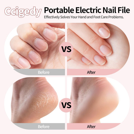 Pink rechargeable nail file machine with LCD screen display