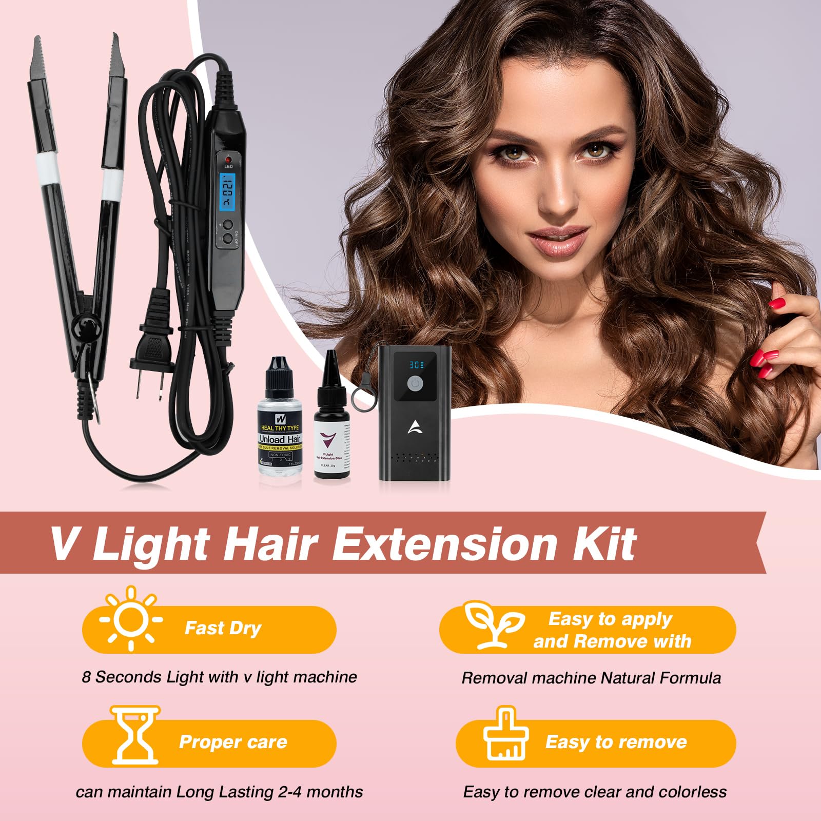 Iniceviolet V Light hair extension machine front view